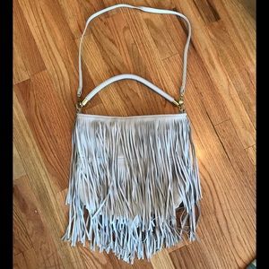 White Fringe Vegan Leather Bag